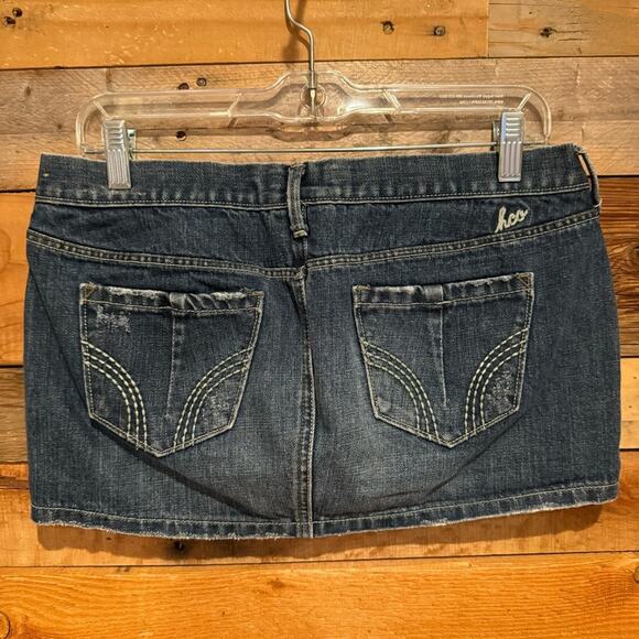 Hollister Y2K Retro 2000's Micro Mini Vintage Denim Skirt 7 Skater Fairy Grunge - Picture 13 of 16